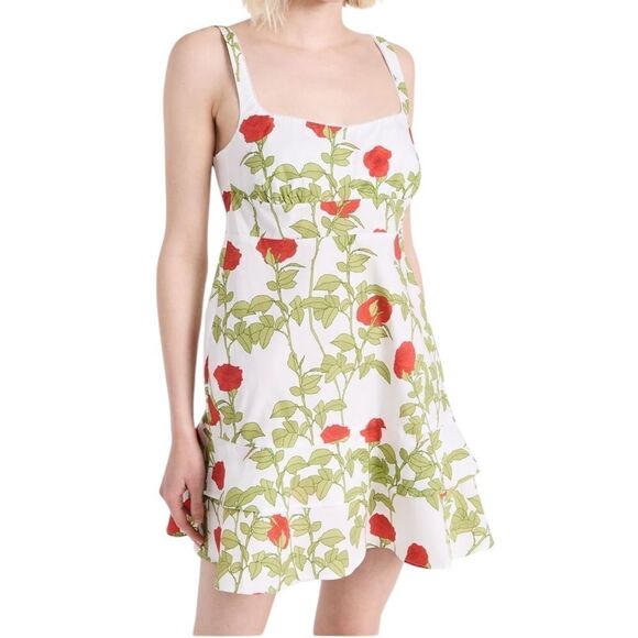 Bernadette Pammie Dress Climbing Roses - Red On Ivory 40